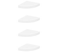 vidaXL 4X Estante Flotante de Esquina Repisa Colgante Estantería Tablero CD Libros Decoración Coleccionables Fotos Premios Blanco MDF 25x25x3,8 cm