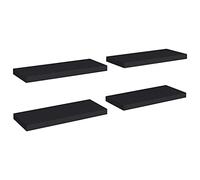 Estante Flotante De Pared 4 Uds Mdf Negro 60x23,5x3,8 Cm Vidaxl