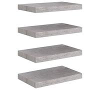 vidaXL 4X Estante Flotante Pared Repisa Balda Estantería Salón Sala de Estar Exhibición Colgante Decoración Gris Hormigón MDF 40x23x3,8 cm
