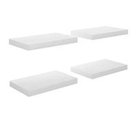 vidaXL 4X Estante Flotante Pared Repisa Colgante Estantería Tablero CD Libros Coleccionables Fotos Premios Blanco Brillo MDF 40x23x3,8 cm