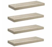 vidaXL 4X Estante Flotante Pared Repisa Colgante Estantería Tablero CD Libros Decoración Coleccionables Fotos Premios Color Roble MDF 60x23,5x3,8 cm