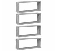 vidaXL 4X Estantes Cúbicos de Pared Aparador Mueble Dormitorio Entrada Estante Estantería Almacenaje Flotante Salón Madera Gris Sonoma