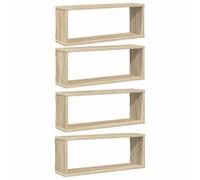 Estante Cubo Pared 4 Uds Contrachapado Roble Sonoma 60x15x23 Cm Vidaxl