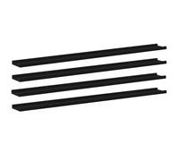vidaXL Estantes de pared Repisa flotante 4 unidades Negro 115x9x3 cm