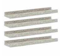 vidaXL 4X Estantes de Pared Repisa Flotante Balda Estantería Salón Sala de Estar Estudio Exhibición Colgante Decoración Gris Hormigón 40x9x3 cm
