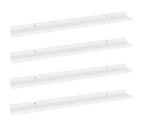 vidaXL 4X Estantes de Pared Repisa Flotante Balda Estantería Salón Sala de Estar Estudio Exhibición Colgante Decoración Blanco 80x9x3 cm