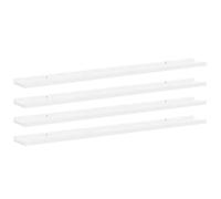 vidaXL 4X Estantes de Pared Repisa Flotante Balda Estantería Salón Sala de Estar Estudio Exhibición Colgante Decoración Blanco Brillante 100x9x3 cm