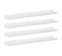 vidaXL Estantes de pared 4x Repisa flotante Blanco brillante 60x9x3 cm