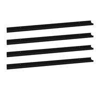 Estantes De Pared 4 Unidades Negro 115x9x3 Cm Vidaxl
