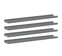 vidaXL 4X Estantes de Pared Repisa Flotante Balda Estantería Salón Sala de Estar Estudio Exhibición Colgante Decoración Gris 80x9x3 cm