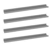 Estantes de pared 4 unidades gris 80x9x3 cm