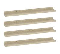 vidaXL 4X Estantes de Pared Repisa Flotante Balda Estantería Salón Sala de Estar Estudio Exhibición Colgante Decoración Color Roble Sonoma 60x9x3 cm