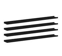vidaXL Estantes de pared Repisa flotante 4 unidades Negro 100x9x3 cm