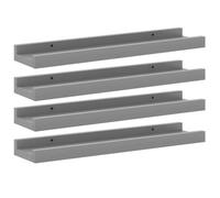 vidaXL 4X Estantes de Pared Repisa Flotante Balda Estantería Salón Sala de Estar Estudio Exhibición Colgante Decoración Gris 40x9x3 cm