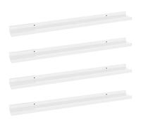 vidaXL 4X Estantes de Pared Repisa Flotante Balda Estantería Salón Sala de Estar Estudio Exhibición Colgante Decoración Blanco Brillante 80x9x3 cm