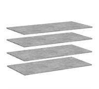 vidaXL 4X Estantes Estantería Estudio Salón Decoración Libros Librería Librero Biblioteca Tablero Extra Contrachapada Gris Hormigón 100x50x1,5cm
