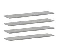 vidaXL 4X Estantes Estantería Estudio Salón Decoración Libros Librería Librero Biblioteca Tablero Extra Contrachapada Gris Hormigón 80x20x1,5 cm