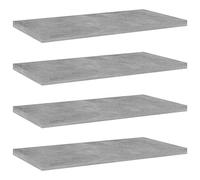 vidaXL 4X Estantes Estantería Estudio Salón Decoración Libros Librería Librero Biblioteca Tablero Extra Contrachapada Gris Hormigón 40x20x1,5 cm