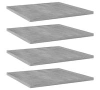 vidaXL 4X Estantes Estantería Estudio Salón Decoración Libros Librería Librero Biblioteca Tablero Extra Contrachapada Gris Hormigón 40x40x1,5 cm