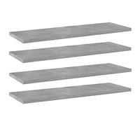 vidaXL 4X Estantes Estantería Estudio Salón Decoración Libros Librería Librero Biblioteca Tablero Extra Contrachapada Gris Hormigón 60x20x1,5 cm