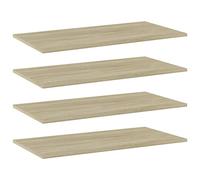 vidaXL 4X Estantes Estantería Estudio Salón Decoración Libros Librería Librero Biblioteca Tablero Extra Madera Contrachapada Roble Sonoma 80x40x1,5 cm