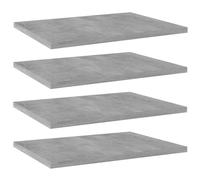 vidaXL 4X Estantes Estantería Estudio Salón Decoración Libros Librería Librero Biblioteca Tablero Extra Contrachapada Gris Hormigón 40x30x1,5 cm