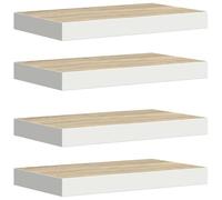 vidaXL Estantes flotantes Pack de 4 MDF roble y blanco 40x23x3,8 cm