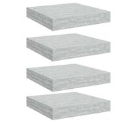 vidaXL 4X Estantes Flotantes Pared Repisa Balda Estantería Salón Sala de Estar Exhibición Colgante Decoración MDF Gris Hormigón 23x23,5x3,8cm