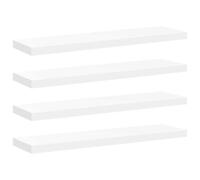 vidaXL 4X Estantes Flotantes Pared Repisa Colgante Estantería Tablero CD Libros Decoración Coleccionables Fotos Premios Blanco MDF 90x23,5x3,8cm