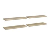 vidaXL 4X Estantes Flotantes Pared Repisa Colgante Estantería Tablero CD Libros Decoración Coleccionables Fotos Premios Color Roble MDF 80x23,5x3,8cm