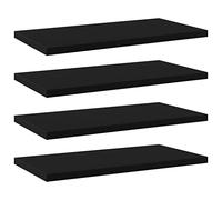 vidaXL 4X Estantes para Estantería Estudio Salón Decoración Libros Librería Librero Biblioteca Tablero Extra Madera Contrachapada Negro 40x20x1,5 cm