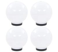 vidaXL 4X Lámparas de Bola LED Esféricas Iluminación Jardín Terraza Decorativa para Senderos Patios Balcones Ajustables Útiles Automáticas PMMA 20cm