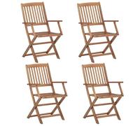 vidaXL Sillas de jardín plegables Madera maciza de acacia – 4 unidades