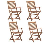 vidaXL 4X Madera Maciza de Acacia Sillas de Jardín Plegables Sillón Exterior Balcón Terraza Patio Asiento Butaca Muebles Mobiliario
