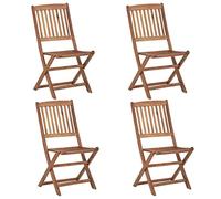 vidaXL 4X Madera Maciza de Acacia Sillas de Jardín Plegables Sillón Exterior Terraza Balcón Patio Asiento Butaca Muebles Mobiliario