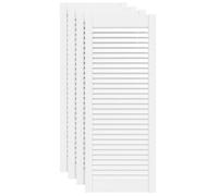 vidaXL 4X Madera Maciza de Pino Puertas Persiana con Celosía Rejilla Armario Tablillas Guardarropa Separador Decoración Blanco 99,3x39,4cm