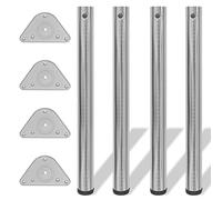 vidaXL 4x Patas de Mesa Regulables en Altura 710 mm Tubo Hierro Níquel Pulido