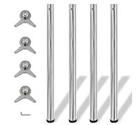 vidaXL 4x Patas para Mesa Regulables en Altura 870 mm Hierro Cromado Soportes