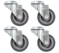 vidaXL 4x Ruedas Giratorias Agujero Pasador Accesorios Almacén Industria Manipulación Materiales Resistentes Superficie Suave Robustas Diametro 50mm