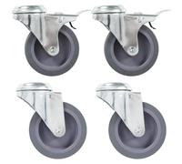 vidaXL 4X Ruedas Giratorias Agujero Pasador Accesorios Almacén Industria Manipulación Materiales Resistentes Superficie Suave Robustas Diametro 75mm