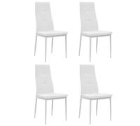 vidaXL 4X Sillas Comedor Cuero Artificial 43x43.5x96cm Blanco Mobiliario Casa