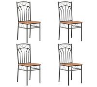 vidaXL 4X Sillas de Comedor MDF Decoración Mobiliario Mueble Casa Hogar Resistentes Duraderas Prácticas Cómodas Elegantes Útiles Funcionales Marrón