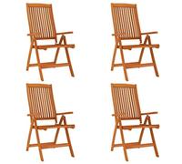 vidaXL 4X Sillas de Jardín Plegables Asiento Jardín Parque Terraza Balcón Patio Cama Almacenamiento Salón Madera Maciza de Eucalipto