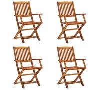 vidaXL 4X Sillas de Jardín Plegables Mobiliario Terraza Elegantes Clásicas Modernas Prácticas Duraderas Resistentes Funcionales Madera Maciza Acacia