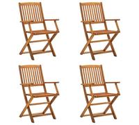 vidaXL 4X Sillas de Jardín Plegables Mobiliario Terraza Elegantes Clásicas Modernas Prácticas Duraderas Resistentes Funcionales Madera Maciza Acacia