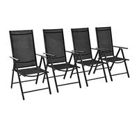 Sillas Plegables De Jardãn 4 Uds Aluminio Y Textilene Negro Vidaxl