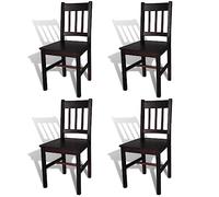 Sillas De Comedor 4 Unidades Madera De Pino Marrón Oscuro Vidaxl