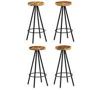 vidaXL 4X Taburetes Bar 30x30x76 cm Madera Mango Asiento Silla Banco Mueble
