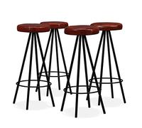 vidaXL 4X Taburetes Bar Acero Cuero Banco Banquillo Asiento Silla Banca Mueble