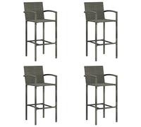 Rogal Taburetes De Cocina 4 Unidades Ratán Sintético Gris Rogal